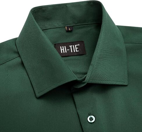قمصان Hi-Tie للرجال ذات 4 اتجاهات قابلة للتمدد وخالية من التجاعيد وأكمام طويلة كاجوال بأزرار للأسفل in Kuwait
