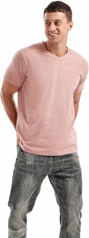 KLIEGOU Men's V Neck T Shirts - Casual Stylish Fitted Stretch Tees for Men in Kuwait