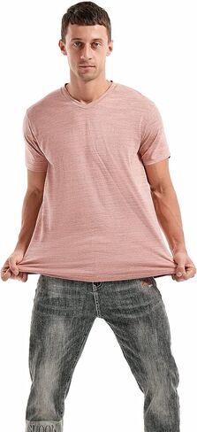 KLIEGOU Men's V Neck T Shirts - Casual Stylish Fitted Stretch Tees for Men in Kuwait