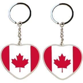 JAVD 2 Pack Canada Flag Keychain Canadian Key Ring