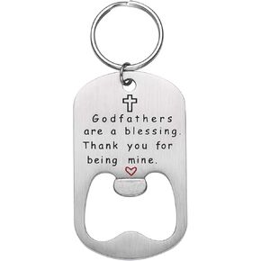 Melix Home Godfather Keychain Baptism Gift Christening Keychain Bottle Opener Keychain Godfathers are A Blessing