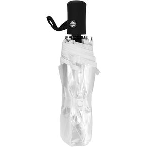 Auto Open Close Umbrella, Transparent Auto Open Close Umbrella, Tri Fold Clear Rain Umbrella for Outdoor Activities Campin