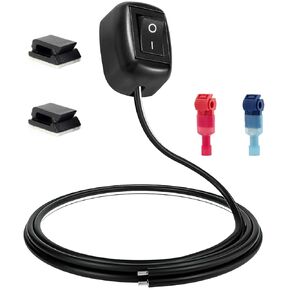 زر التبديل DIY زر السيارة تشغيل / إيقاف تشغيل مصابيح الضباب، وأضواء النيون، وأضواء LED، إلخ. مفتاح DC12V عالمي (مع خط 60 سم و100 سم) (1، 1 متر)