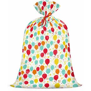 Loveinside Jumbo Large Plastic Gift Bag, Birthday Design Plastic Bag with Tag and Tie for Birthday Party, Graduation, Baby Shower - 56" x 36", 1 Pcs - Pink Rainbow