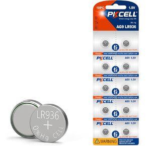PKCELL 10Pcs 394 Watch Battery LR936 Battery AG9 LR45 SR936sw Battery 1.5V Button Cell Batteries