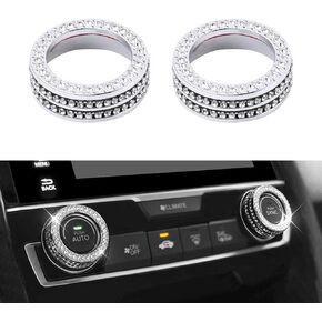 LECART for Honda Civic Accessories Bling AC Knob Cover Auto Interior Cute Glitter Metal Covers 10th Gen Civic 2016 2018 2018 2019 2020 2021