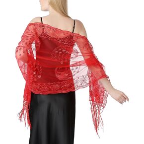 Women's 1920s Sequin Peacock Shawls Wraps Bridal Flapper Evening Scarf for Dresses Formal Party Wedding Harlem Night