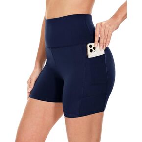 HIGHDAYS 5" Biker Shorts for Women - High Waist Tummy Control Stretch Spandex Workout Shorts for Yoga Running Athletic Gym