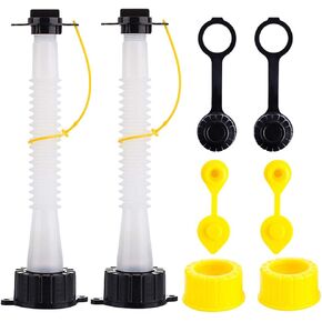 Gas Can Spout Replacement Kit Flexible Pour Nozzle with Gasket Stopper Vent Cap and 2 Screw Collar Caps Compatible for Old Style Container 1 2 5 Gallon