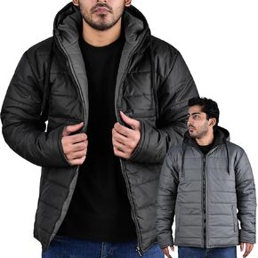 fox & fury Unisex Reversible Puffer Jacket with Hood & Reversible Puffer Vest Men & Women Bubble Hooded Down Jacket Insulated