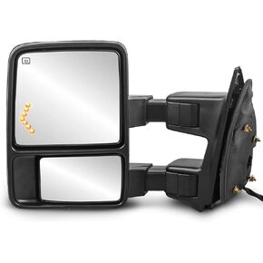 MOSTPLUS Driver Side Towing Mirror Compatible with 2008-2016 Ford F250 F350 F450 F550 Super Duty Power Heated Mirror w/Led Turn Light Left Side