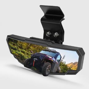 A & UTV PRO Rear View Mirror Compatible with Can Am Defender, Defender Max, UTV Adjustable Center Convex Rearview Side Mirror Accessories, Fit Your Flip,Full Windshield