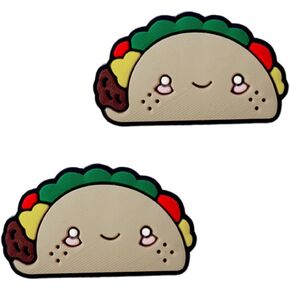 Taco Food Shoe Charms - Fun Food-Themed Decoration Charms Gift for Boys Kids Teens and Adults - Set of 2