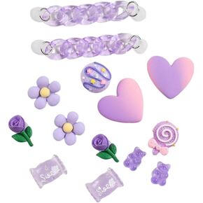 Generic Cute Flower Shoe Charms, Decorative Shoe Charms for Girls & Women - Perfect for Bags, DIY Shoe Chains, purple