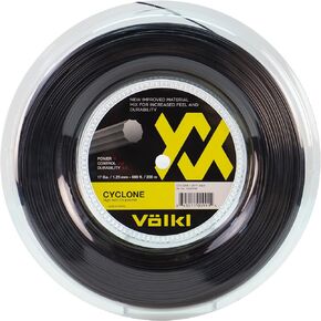 Volkl Cyclone | Tennis Racquet String | Spin & Control | Ten-Sided co-Polymer (Black, 17, Reel)