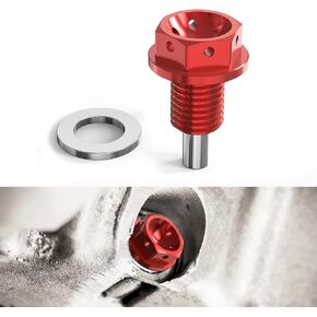 Bevinsee Magnetic Oil Sump Drain Plug M12x1.5 Compatible with BMW E36 E46 E90 E91 E92 E60 E61 E82 F30 Z3 Z4 325i 330i 328i Red