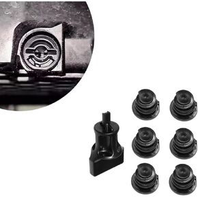Pack-7 Car Oil Pan Oil Drain Bolt Kit, Plastic Anti-Falling Anti-Leak Bolt with Disassembly Tool, Engine Drain Plug Screw Replacement, Compatible with Audi A3 A4 A5 B9 Q5 Q7 A6L (Black)