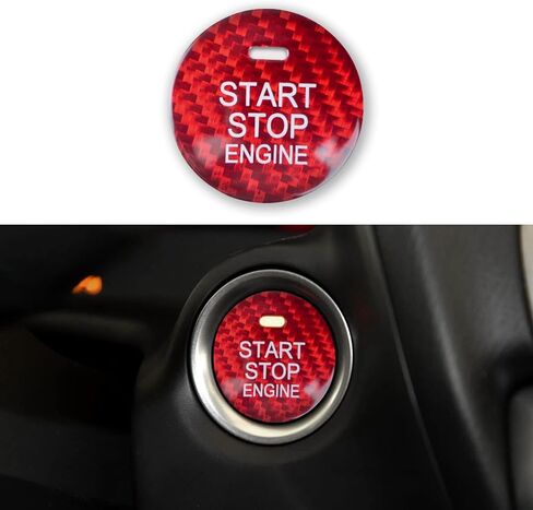 QianBao Compatible with Start Stop Button Cover Carbon Fiber Keyless Car Engine Push Start Ignition Switch Sticker for Mazda 3 6 CX-3 CX-4 CX-5 CX-8 MX-5 Black in Saudi Arabia