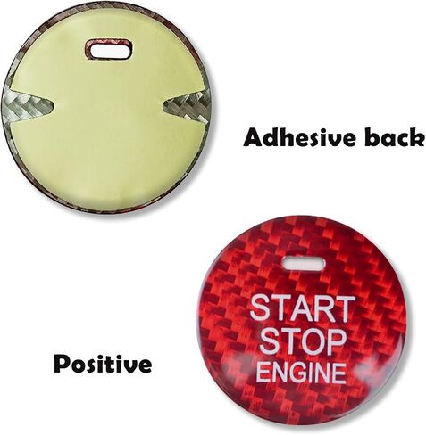 QianBao Compatible with Start Stop Button Cover Carbon Fiber Keyless Car Engine Push Start Ignition Switch Sticker for Mazda 3 6 CX-3 CX-4 CX-5 CX-8 MX-5 Black in Saudi Arabia