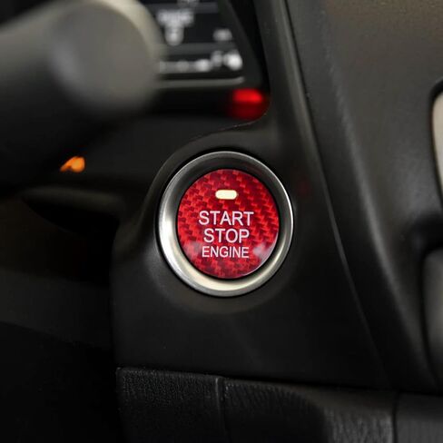 QianBao Compatible with Start Stop Button Cover Carbon Fiber Keyless Car Engine Push Start Ignition Switch Sticker for Mazda 3 6 CX-3 CX-4 CX-5 CX-8 MX-5 Black in Saudi Arabia