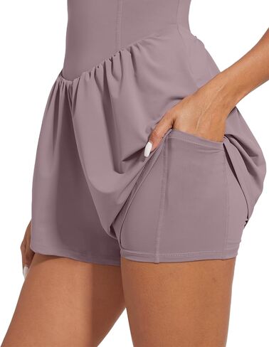 Wenlia Womens Summer Sleeveless Workout Rompers with Bra One Piece Adjustable Spaghetti Straps Double Lined Shorts Jumpsuits in Saudi Arabia