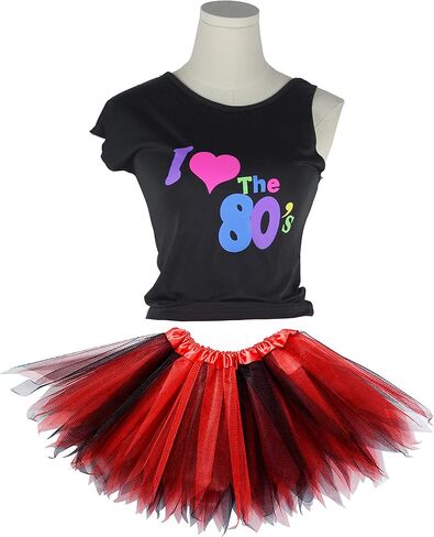 FUNDAISY Girls I Love The 80's Party Gilr Disco T-Shirt for 1980s Theme Party Outfit in Kuwait