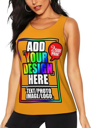 Custom Tank Tops for Women Vest Tee Design Your Shirt,Add Image Text Logo in Saudi Arabia