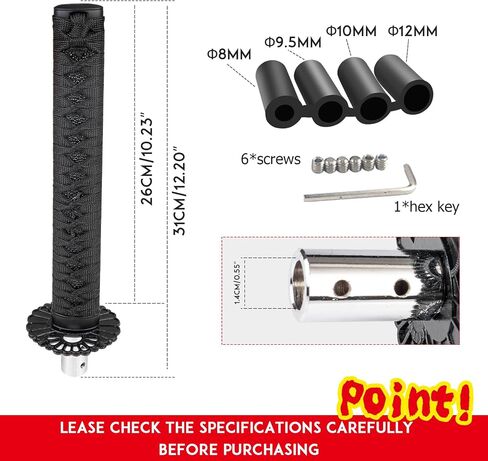 Katana Gear Shift Knob Samurai Sword Shifter Knob Universal Fit for Manual Cars with Adapters Black（26cm） in Kuwait