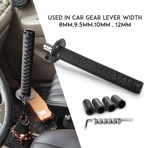 Katana Gear Shift Knob Samurai Sword Shifter Knob Universal Fit for Manual Cars with Adapters Black（26cm） in Kuwait