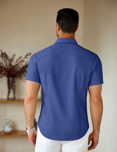 COOFANDY Men's Short Sleeve Dress Shirts Casual Button Down Wrinkle Free Regular Fit Business Untucked Shirts in Saudi Arabia