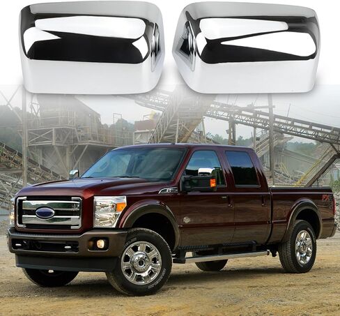 الكروم مباشرة استبدال العلوي نصف مرآة قبعات غطاء الكسوة ل 2008-2016 فورد F250 F350 F450 F550 سوبر واجب سحب الملحقات in Kuwait