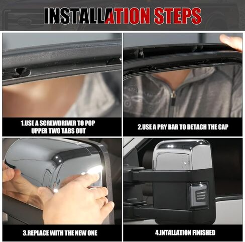 الكروم مباشرة استبدال العلوي نصف مرآة قبعات غطاء الكسوة ل 2008-2016 فورد F250 F350 F450 F550 سوبر واجب سحب الملحقات in Kuwait