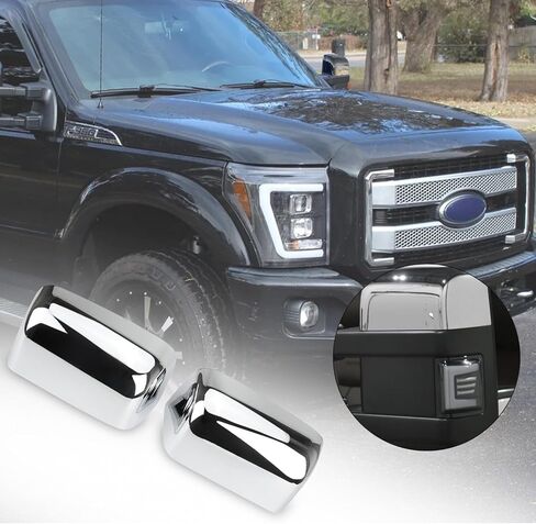 الكروم مباشرة استبدال العلوي نصف مرآة قبعات غطاء الكسوة ل 2008-2016 فورد F250 F350 F450 F550 سوبر واجب سحب الملحقات in Kuwait