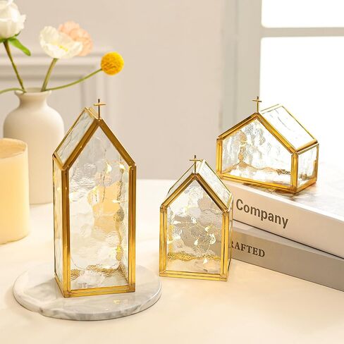 Glass Candle Holder Set of 3, Black Copper Frame Candle Holders Birthday Gifts for Women, Men, Friends, House Warming Gifts New Home Table Top Home Decor for Living Room, Mantels, Coffee Tables in Saudi Arabia