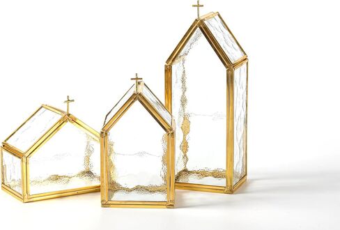 Glass Candle Holder Set of 3, Black Copper Frame Candle Holders Birthday Gifts for Women, Men, Friends, House Warming Gifts New Home Table Top Home Decor for Living Room, Mantels, Coffee Tables in Saudi Arabia