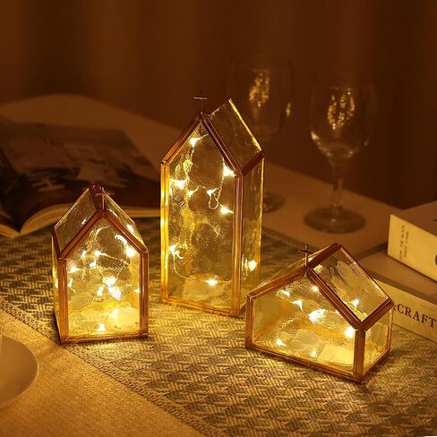 Glass Candle Holder Set of 3, Black Copper Frame Candle Holders Birthday Gifts for Women, Men, Friends, House Warming Gifts New Home Table Top Home Decor for Living Room, Mantels, Coffee Tables in Saudi Arabia