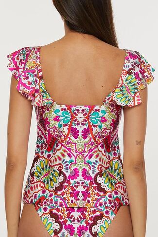 تانكيني هاوايان جاردن للسيدات من Trina Turk، طباعة زهور، كاجوال، قمصان سباحة in Kuwait