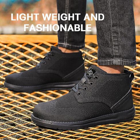 NIFOFISE Steel Toe Shoes for Men Womens，High-Cut Indestructible Construction Wide Work Safety Shoes Slip Resistant Comfortable Lightweight Breathable Sneakers Zapatos de Trabajo para Mujer in Saudi Arabia