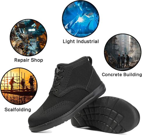 NIFOFISE Steel Toe Shoes for Men Womens，High-Cut Indestructible Construction Wide Work Safety Shoes Slip Resistant Comfortable Lightweight Breathable Sneakers Zapatos de Trabajo para Mujer in Saudi Arabia