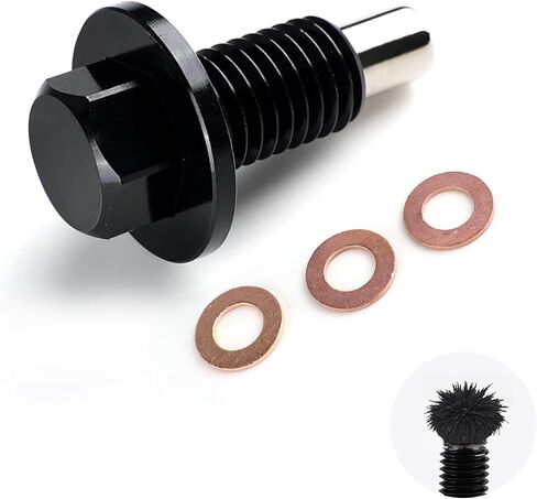 Oil Drain Plug Magnetic M12-1.75 ft. 3 Copper Washer Gaskets, Head Size 15mm, Aluminum Alloy Oil Pan Sump Drain Nut Bolt Screw Repair Kit, Compatible for Most Toyota, Lexus, Nissan, Infiniti in Saudi Arabia