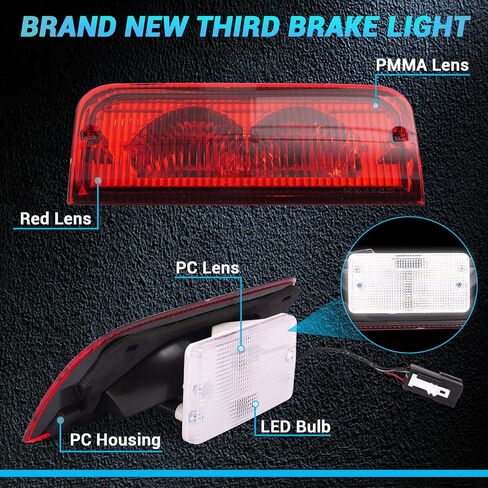 Center High Mount Stop Light Brake Light 3rd brake light Compatible with 1992-2022 Ford E150 E250 E350 E450 E550 Econoline Super Duty Club Wagon Replace 6C2Z13A613B F2UZ13A613B Halogen in Saudi Arabia