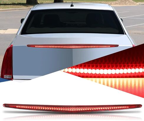 Auto Dynasty Full LED Rear High Mount Center 3rd Third Tail Brake Light Stop Lamp Compatible with Cadillac DTS 2006-2011, Red Housing in Kuwait
