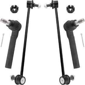 Front Stabilizer Sway Bar End Links + Front Outer Tie Rods for Nissan Quest 2004 2005 2006 2007 2008 2009-4pc Set ES800404 K80255 K80256