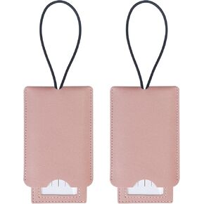 Gloppie 2 Pack Luggage Tags for Suitcases Travel Bag PU Leather Luggage Tags with Privacy Cover Black