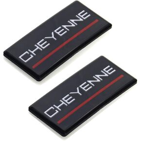 2pcs Cheyenne Cab Emblems Replacement for 88-94 Chevrolet Side Roof Pillar 3D Badge Nameplate (Chrome Yellow)