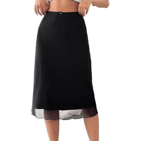 تنورة طويلة مستقيمة عالية الخصر للنساء من Avanova، تنانير طويلة ضيقة بحواف الخس in Kuwait