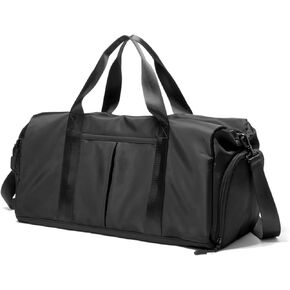 VICTORIATOURIST Sports Gym Bag，Travel Duffel Bag for Men Women with Shoes Compartment Weekende Water Resistant Wet Pocket Fitness Workout Luggage Overnight Backpack，Black