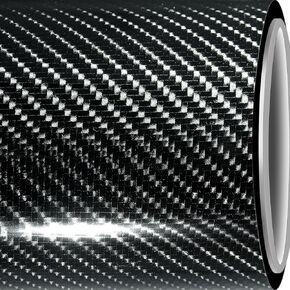 6D Carbon Fiber Vinyl Wrap, Gloss Carbon Fiber Texture Vinyl Wrap - Air Release Self Adhesive Vehicle Interior/Exterior Sticker - Carbon Fiber Vinyl Wraps (1 x 5 ft (30 x 150 cm) x 2PCS)