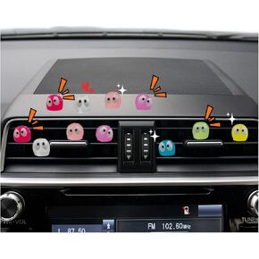 35PCS Cute Soot Sprites Car Rearview Mirror Accessories, Cartoon Anime Sprite Dashboard Decor Car Ornament, Car Interior Decoration for Home Garden Office, Funny Presents (Black)