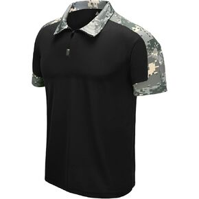ZITY Tactical Shirts for Men Military Golf Shirts Short Sleeve with Collars Army T-Shirt